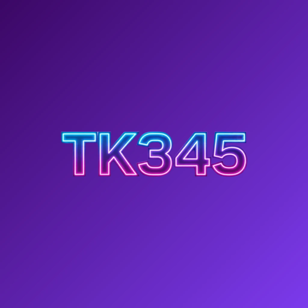 Colorful gaming logo for TK345 featuring extra bold block letters with electric blue, purple, and pink neon gradients and dynamic glowing effects on a transparent background, designed as a wide horizontal rectangular wordmark for a website header Colorful gaming logo for TK345 featuring extra bold block letters with electric blue, purple, and pink neon gradients and dynamic glowing effects on a transparent background, designed as a wide horizontal rectangular wordmark for a website header